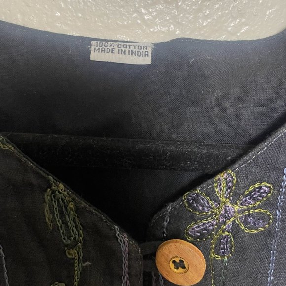 ⭐️ Embroidered Elephant Bird Stitched Jacket India Hipster Hippie Chic Sweater - Picture 4 of 5